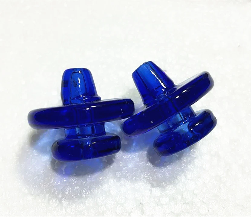 2pcs Glass Carb Cap Banger Quartz Carb Cap for Domeless Quartz Banger Nail Caps with Hold for Dab Rig Water Bong Pipe - RORA