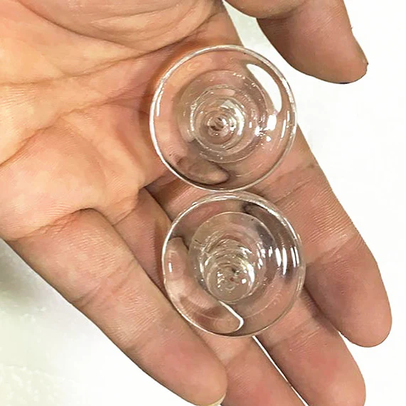 2pcs Glass Carb Cap Banger Quartz Carb Cap for Domeless Quartz Banger Nail Caps with Hold for Dab Rig Water Bong Pipe - RORA