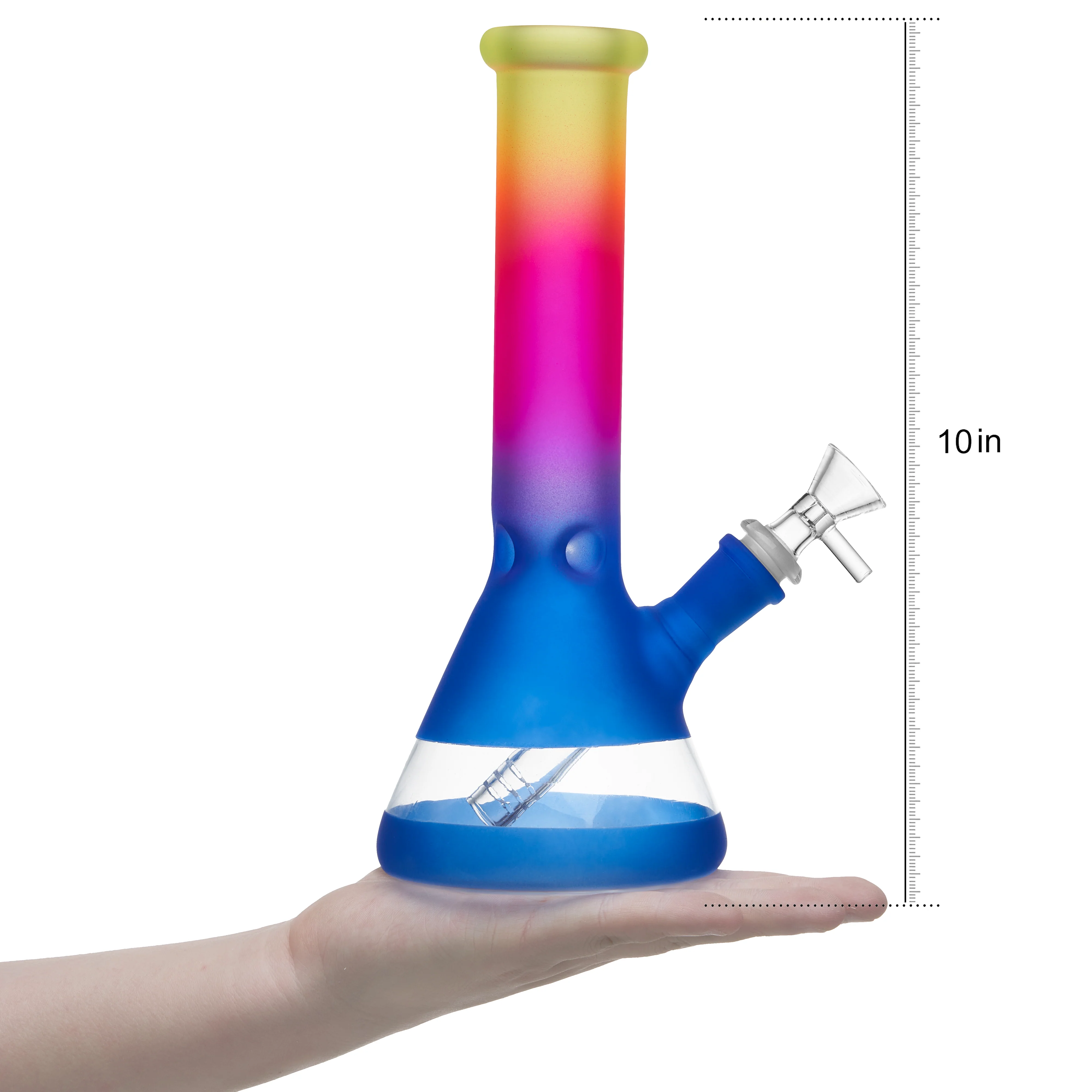 Frosted Rainbow Glass Bong | 10inch - RORA