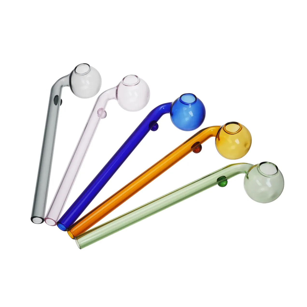 6Inch Colorful Sweet Puff Glass Oil Burner Pipe Spoon For Smoking Accessories