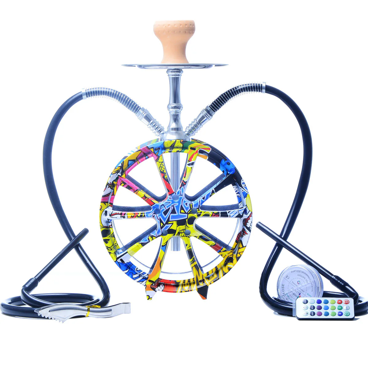 Arabic hookah Double-tube large hookah acrylic wheel hookah - RORA