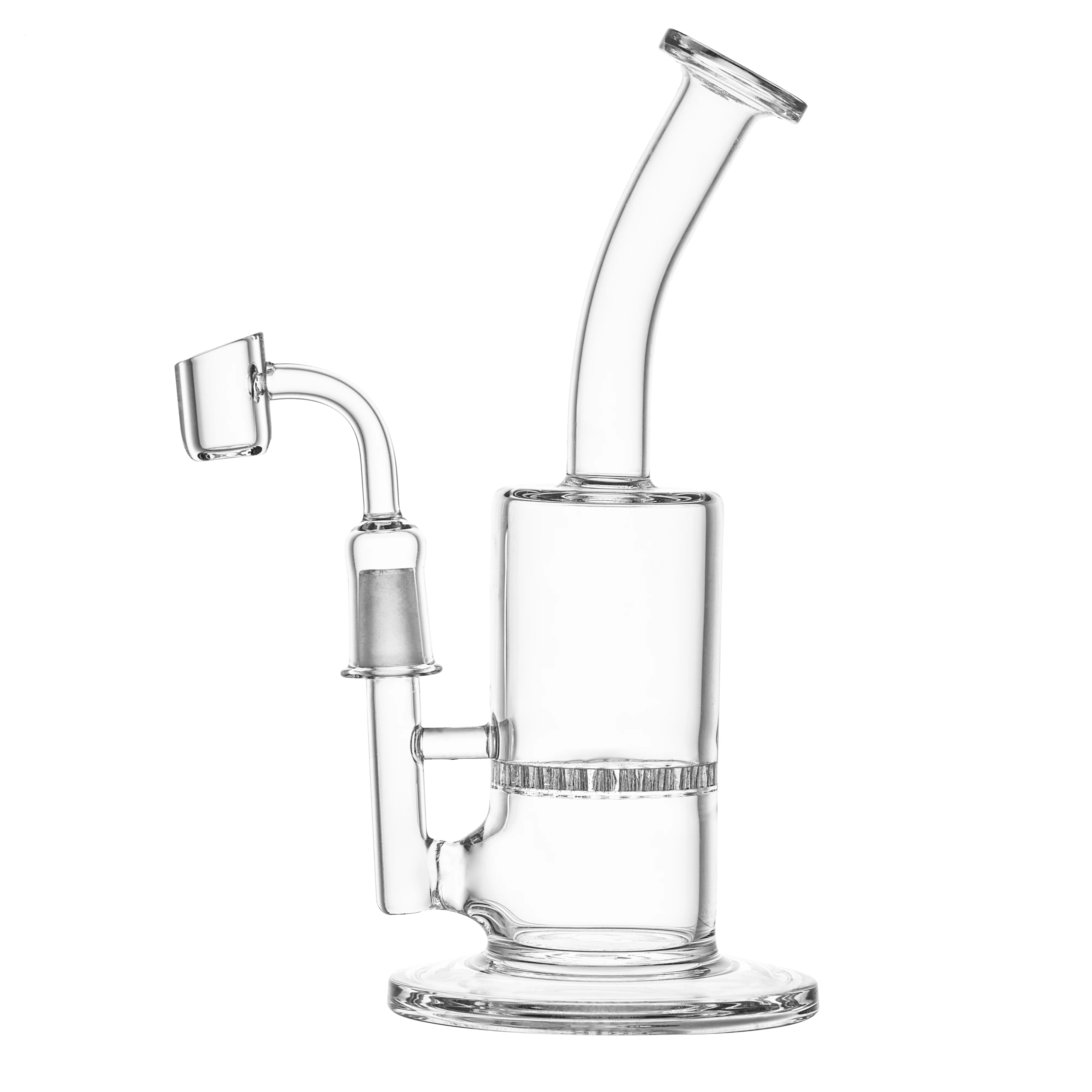 Clear Dab Rig Glass Bong Water Pipe Beaker Bubbler | 8 Inch
