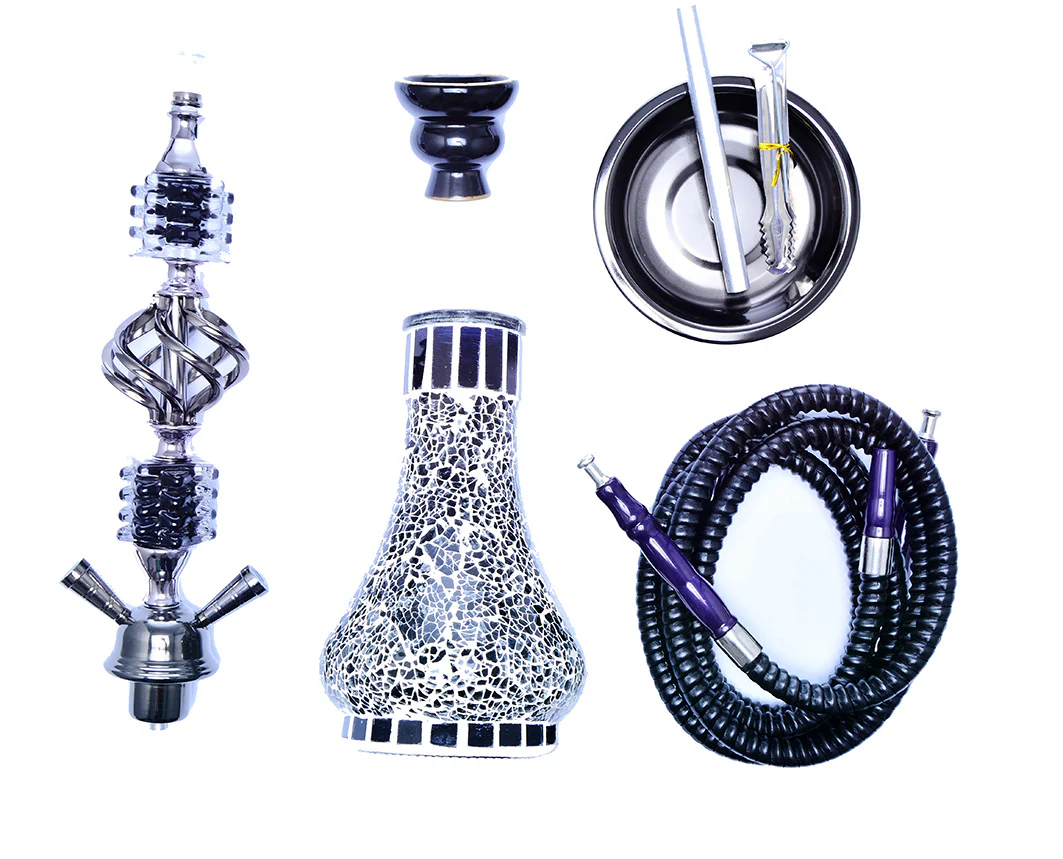 Arab hookah glass pot double tube hookah set finished product / high 55cm - RORA