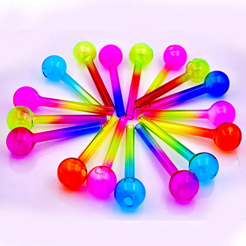 4In Colorful Glass Pipe Sweet Puff Oil Burner Pipe glass bong beaker bubbler