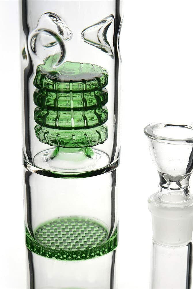 Green Three Layers Glass Bongs | 18.8mm 17inch - RORA