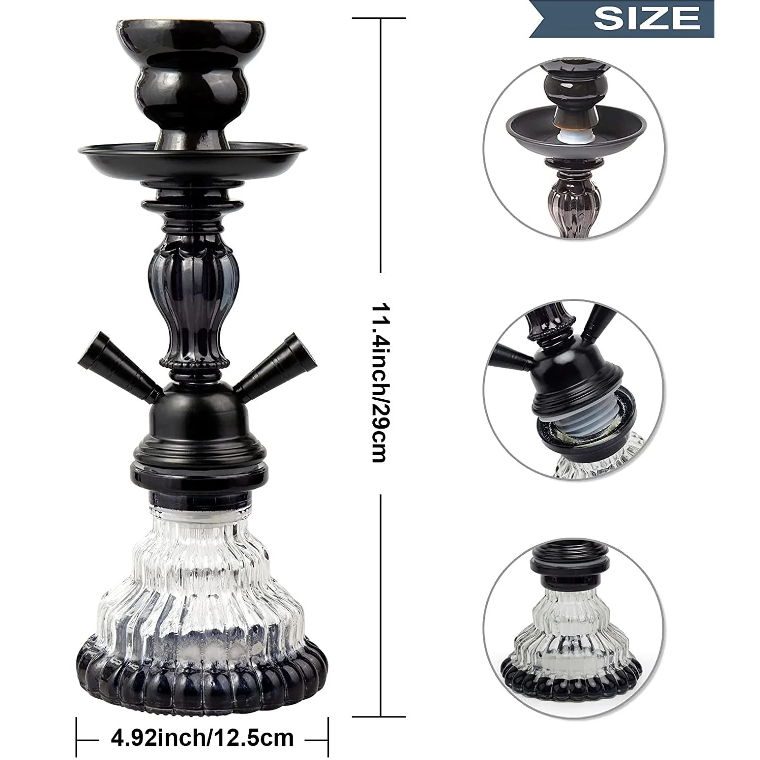 Arabian hookah glass double pipe tobacco set hookah shish - RORA