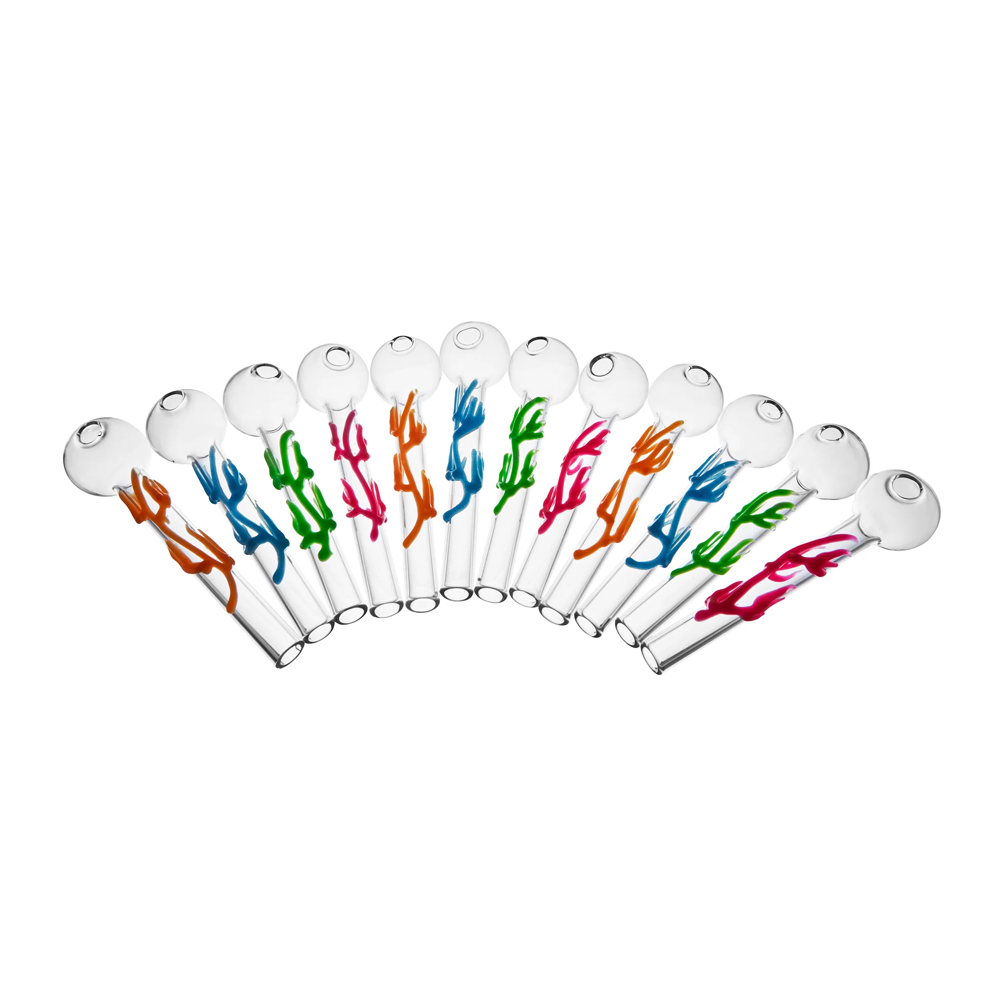 5pcs / 10pcs / 20pcs Sweet Puff Colorful Glass Pipe | 10cm - RORA