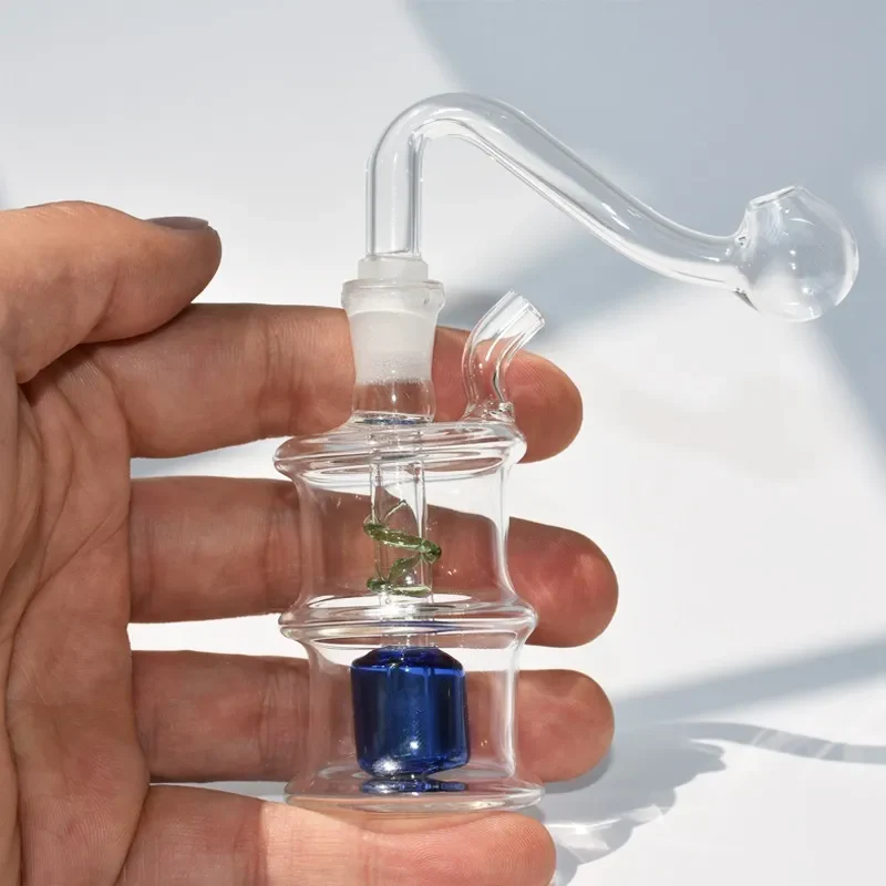 Glass Water Bong Pyrex Recycler Pipes | 7.6cm - RORA