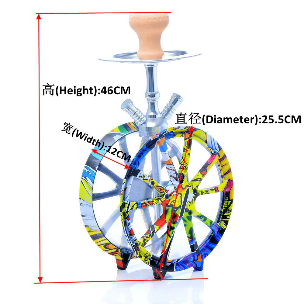Arabic hookah Double-tube large hookah acrylic wheel hookah - RORA