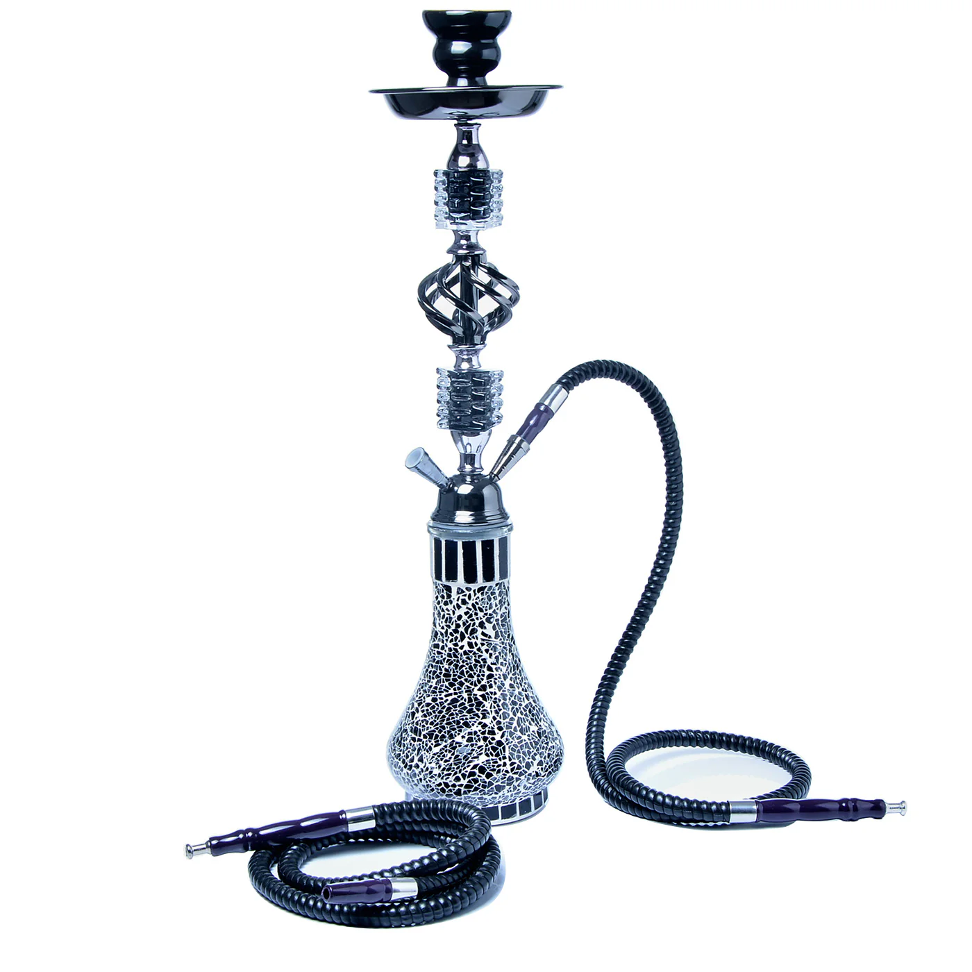 Arab hookah glass pot double tube hookah set finished product / high 55cm - RORA