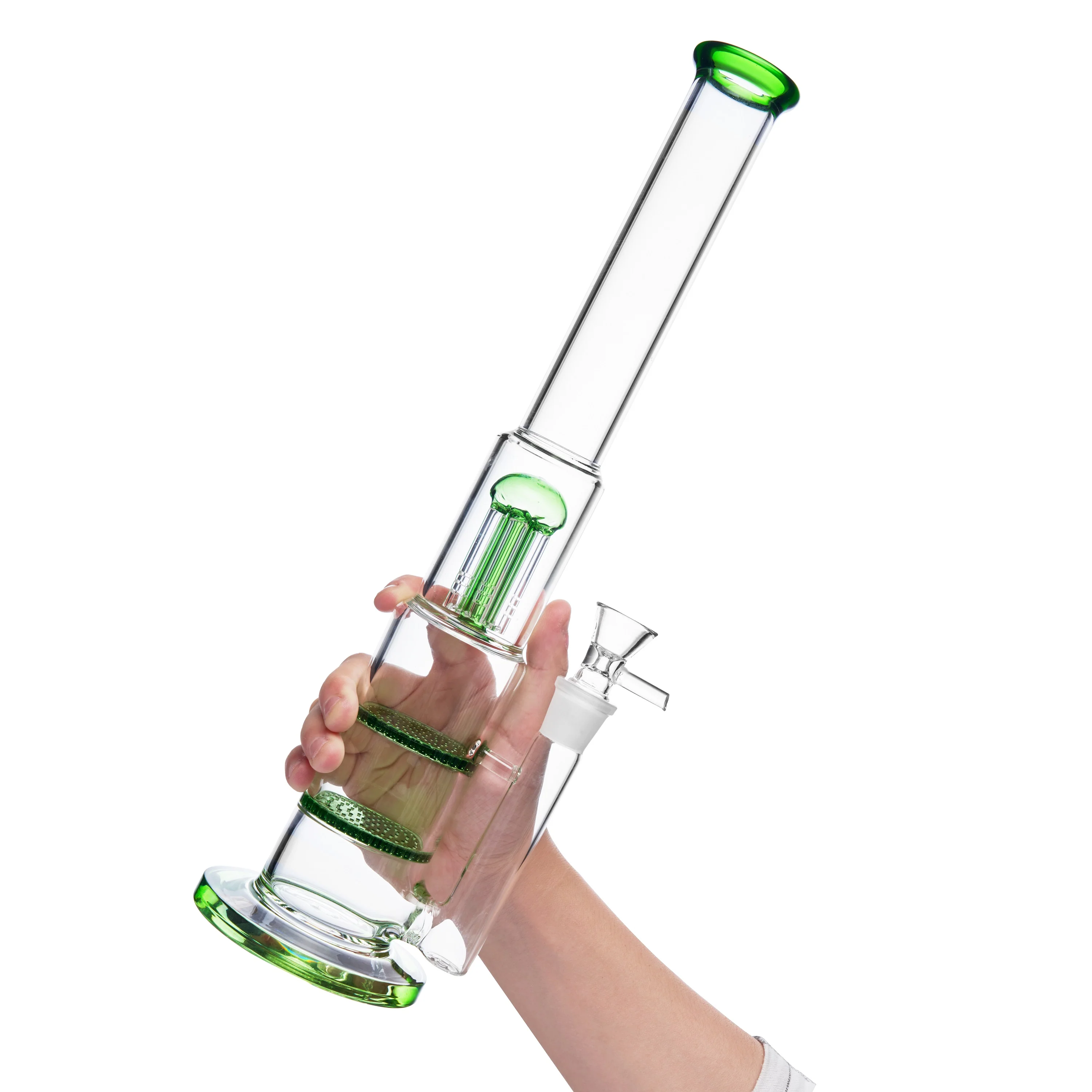 Green Heavy Bubbler Glass Bong | 18mm16inch - RORA