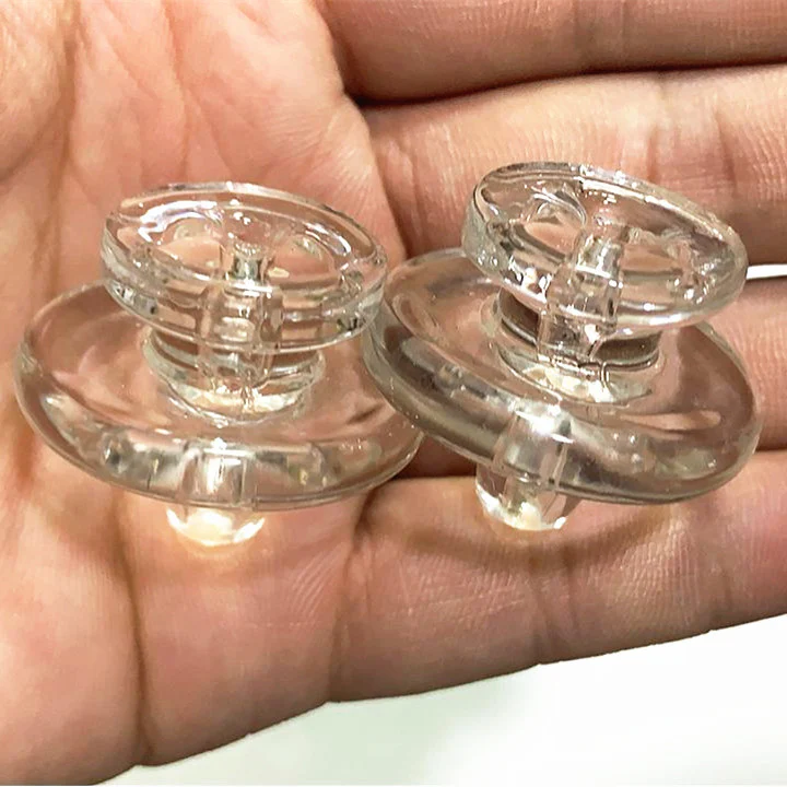2pcs Glass Carb Cap Banger Quartz Carb Cap for Domeless Quartz Banger Nail Caps with Hold for Dab Rig Water Bong Pipe - RORA