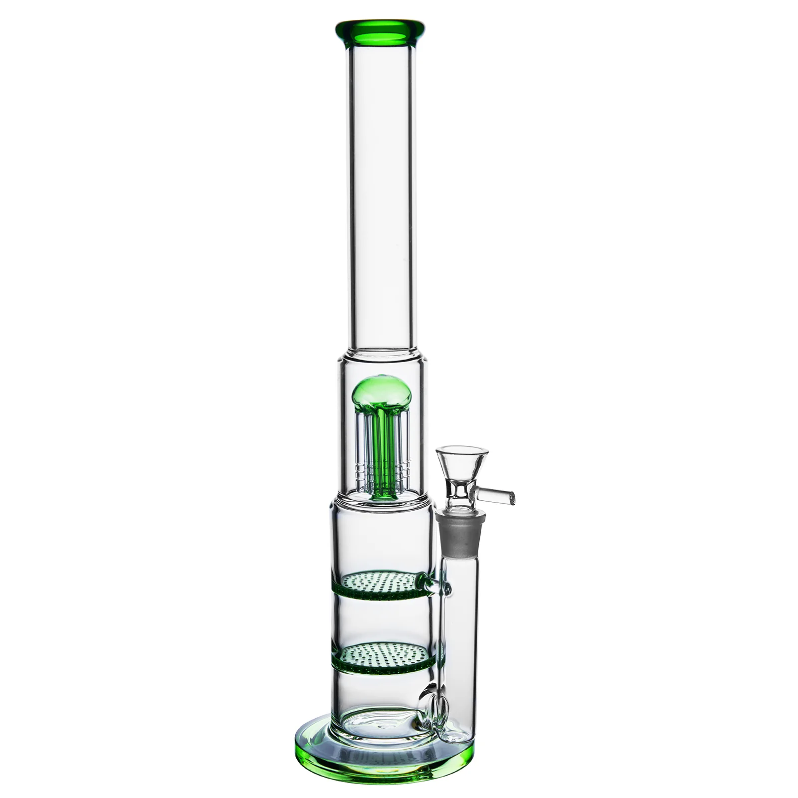 Green Heavy Bubbler Glass Bong | 18mm16inch - RORA