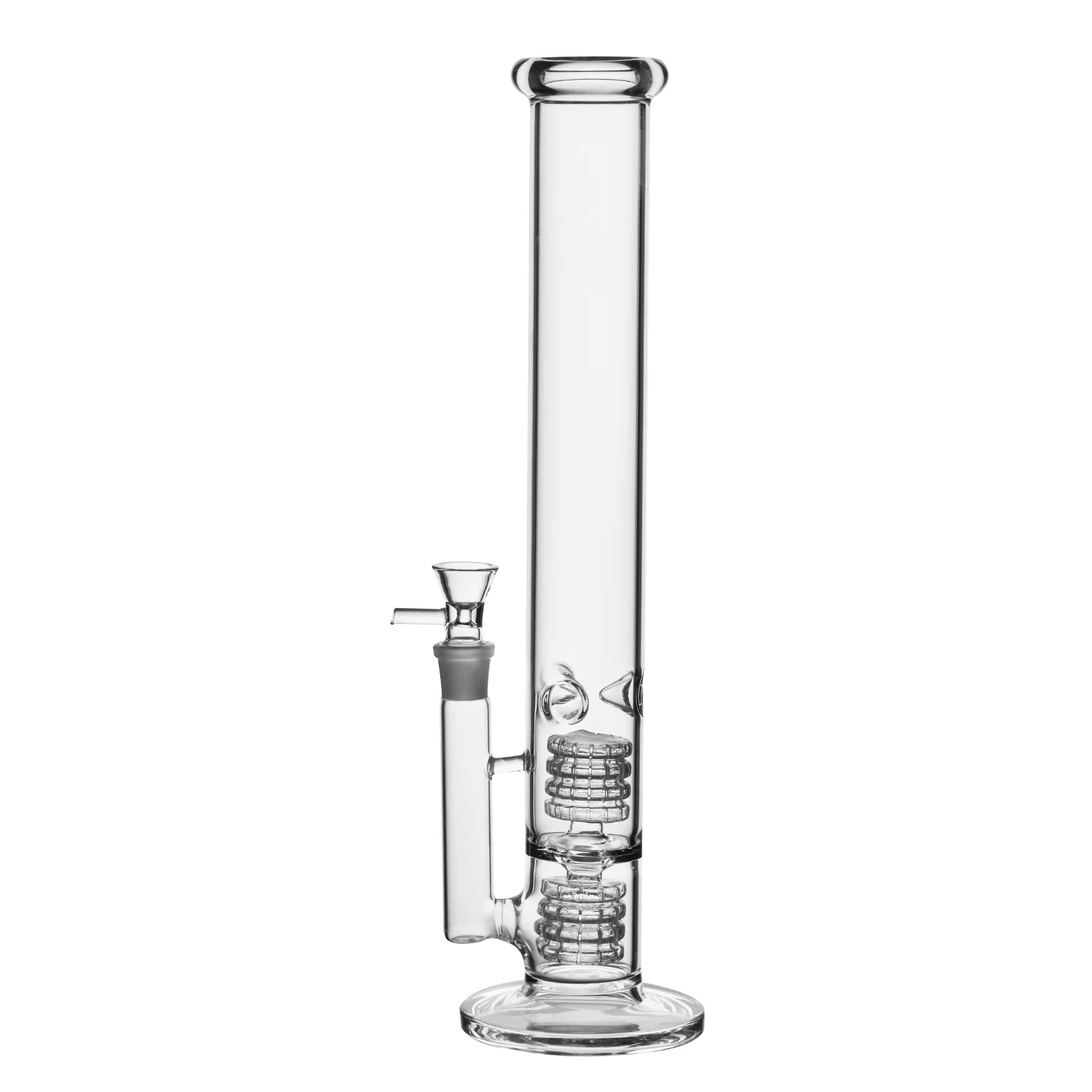 Transparent Double Cage Glass Bong | 18.8mm 15inch - RORA