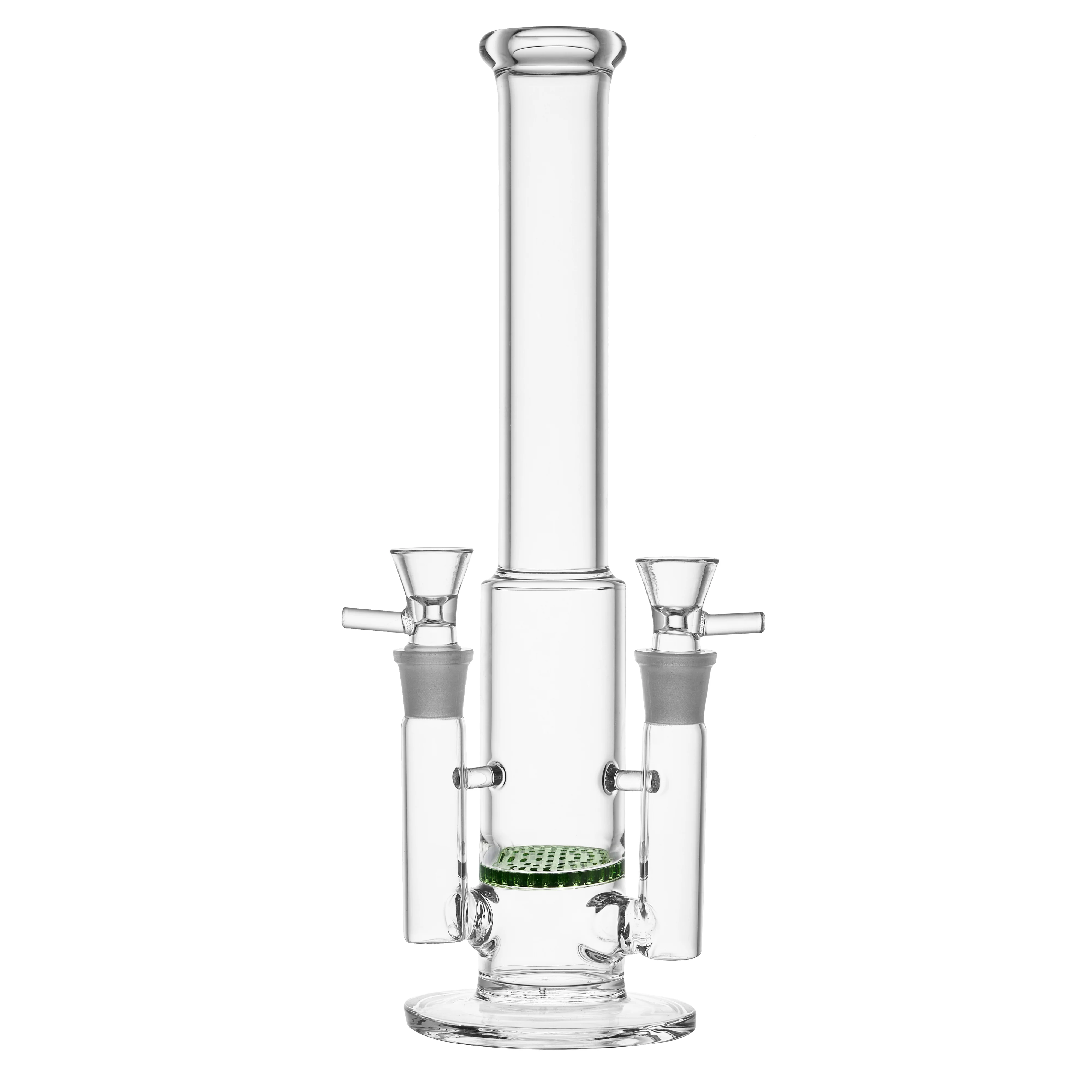 Clear Double Bowl Glass Bong Dab Rig Heavy Gravity Bong