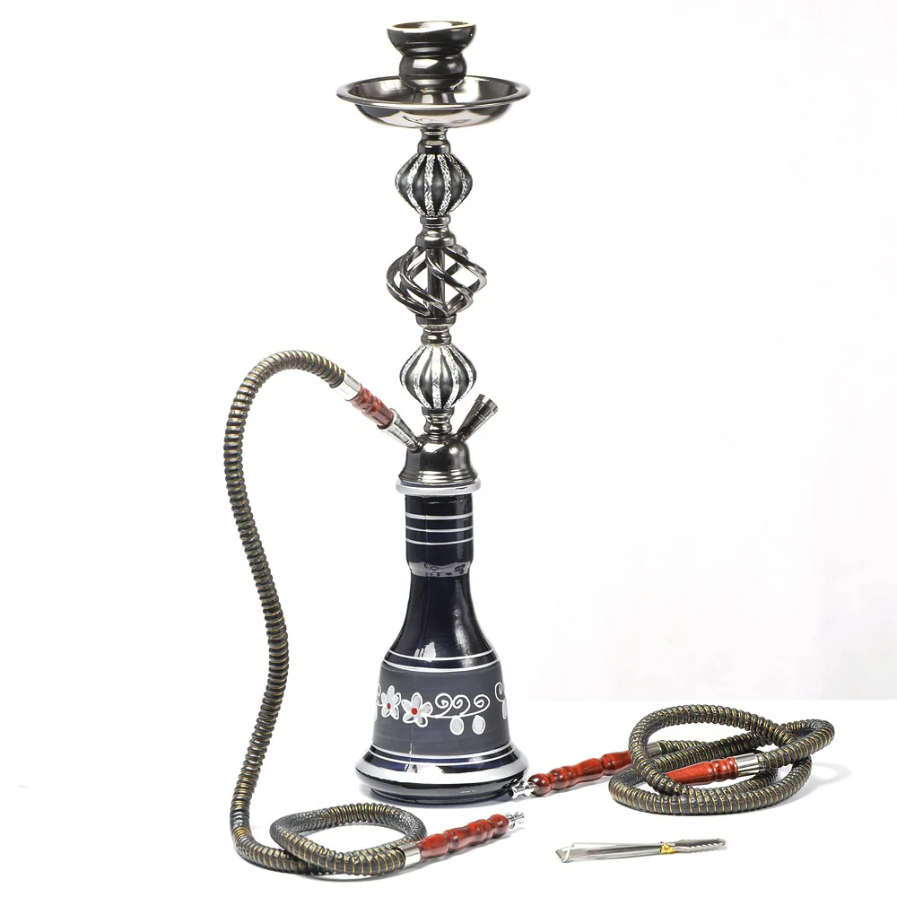 Arabic shisha set double barrel glass shisha decoration / hight 54cm - RORA