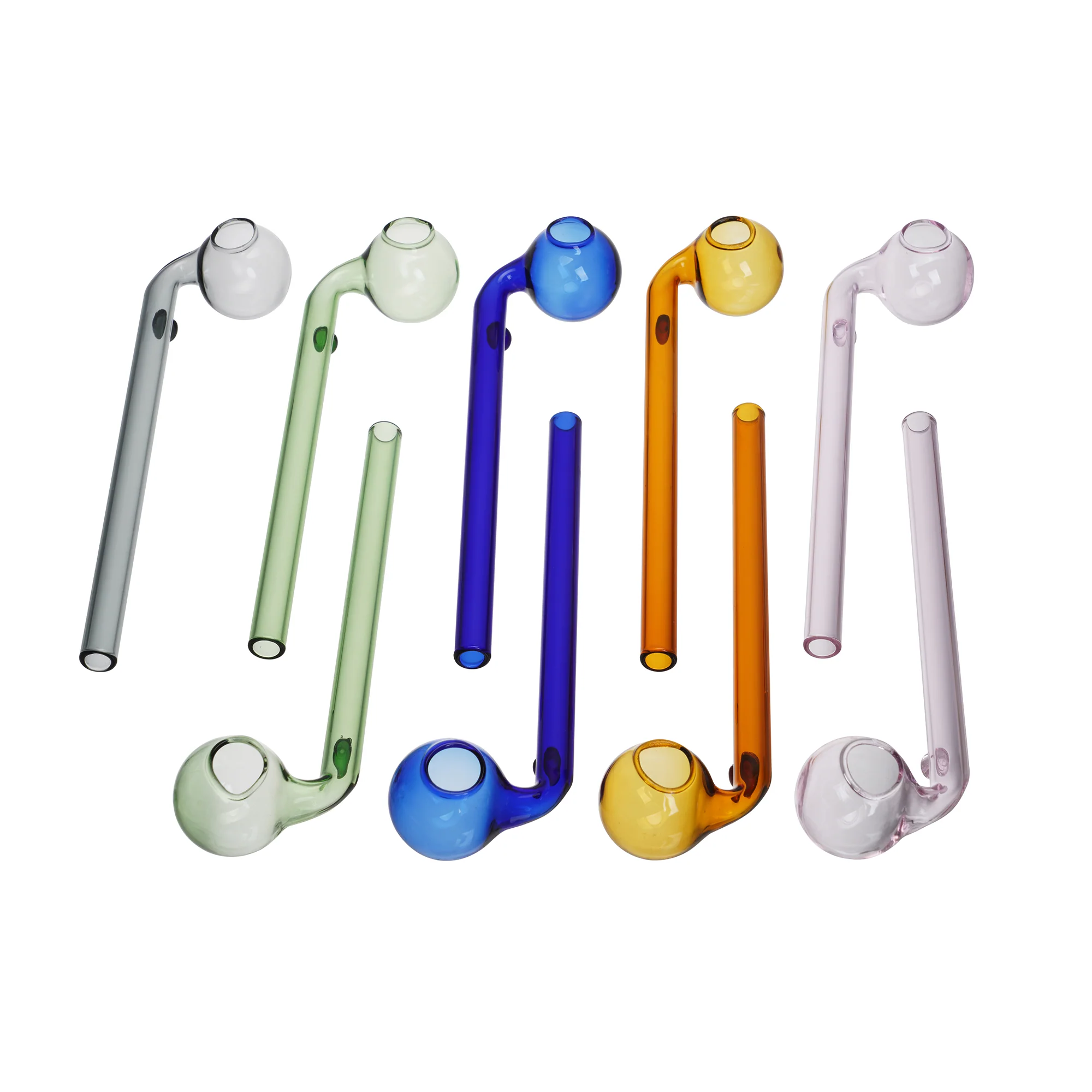 6Inch Colorful Sweet Puff Glass Oil Burner Pipe Spoon For Smoking Accessories