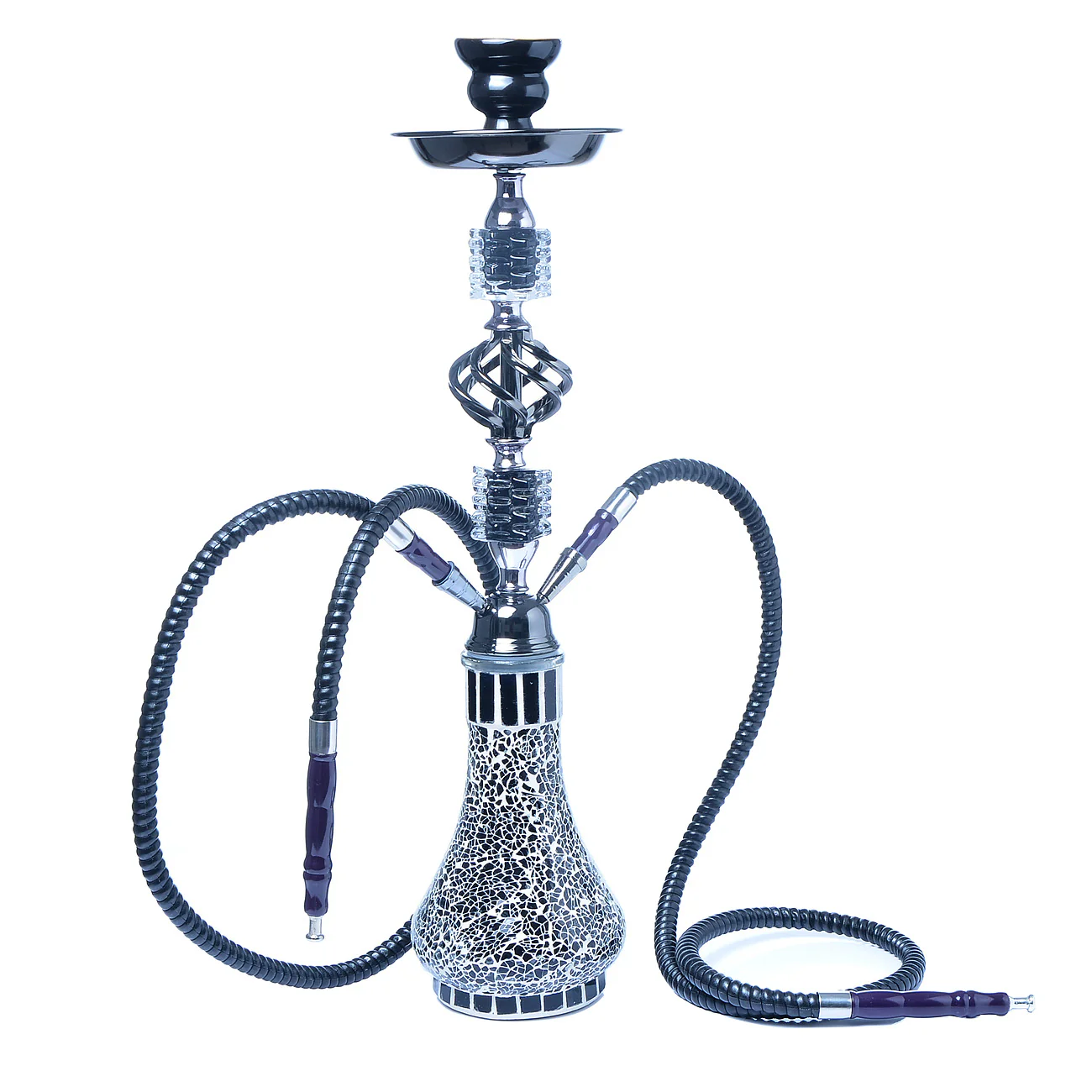 Arab hookah glass pot double tube hookah set finished product / high 55cm - RORA