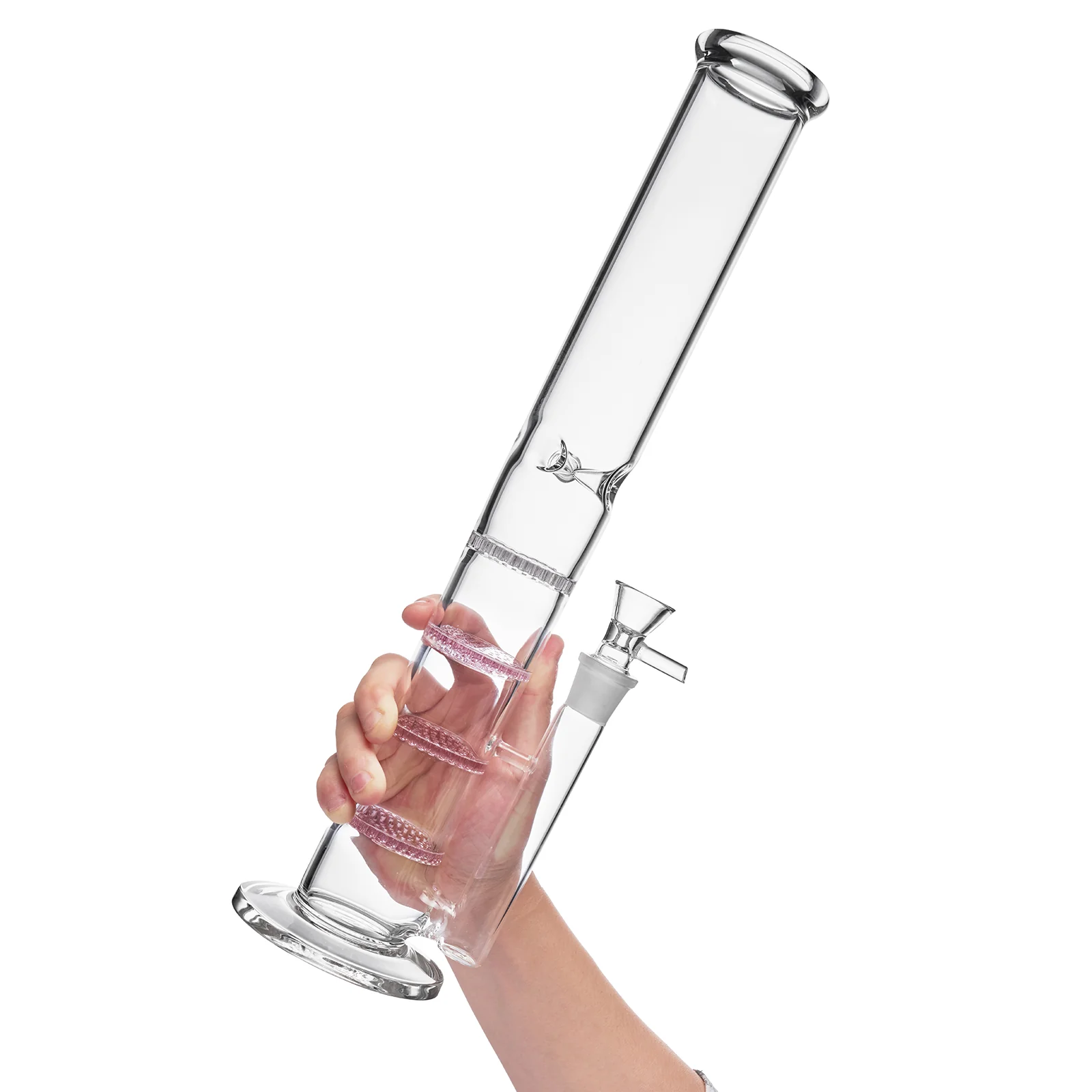 Pink Honeycomb Turbine Glass Bongs | 18mm 16inch - RORA