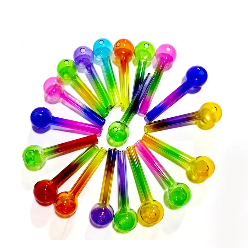 4In Colorful Glass Pipe Sweet Puff Oil Burner Pipe glass bong beaker bubbler