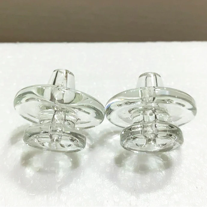 2pcs Glass Carb Cap Banger Quartz Carb Cap for Domeless Quartz Banger Nail Caps with Hold for Dab Rig Water Bong Pipe - RORA
