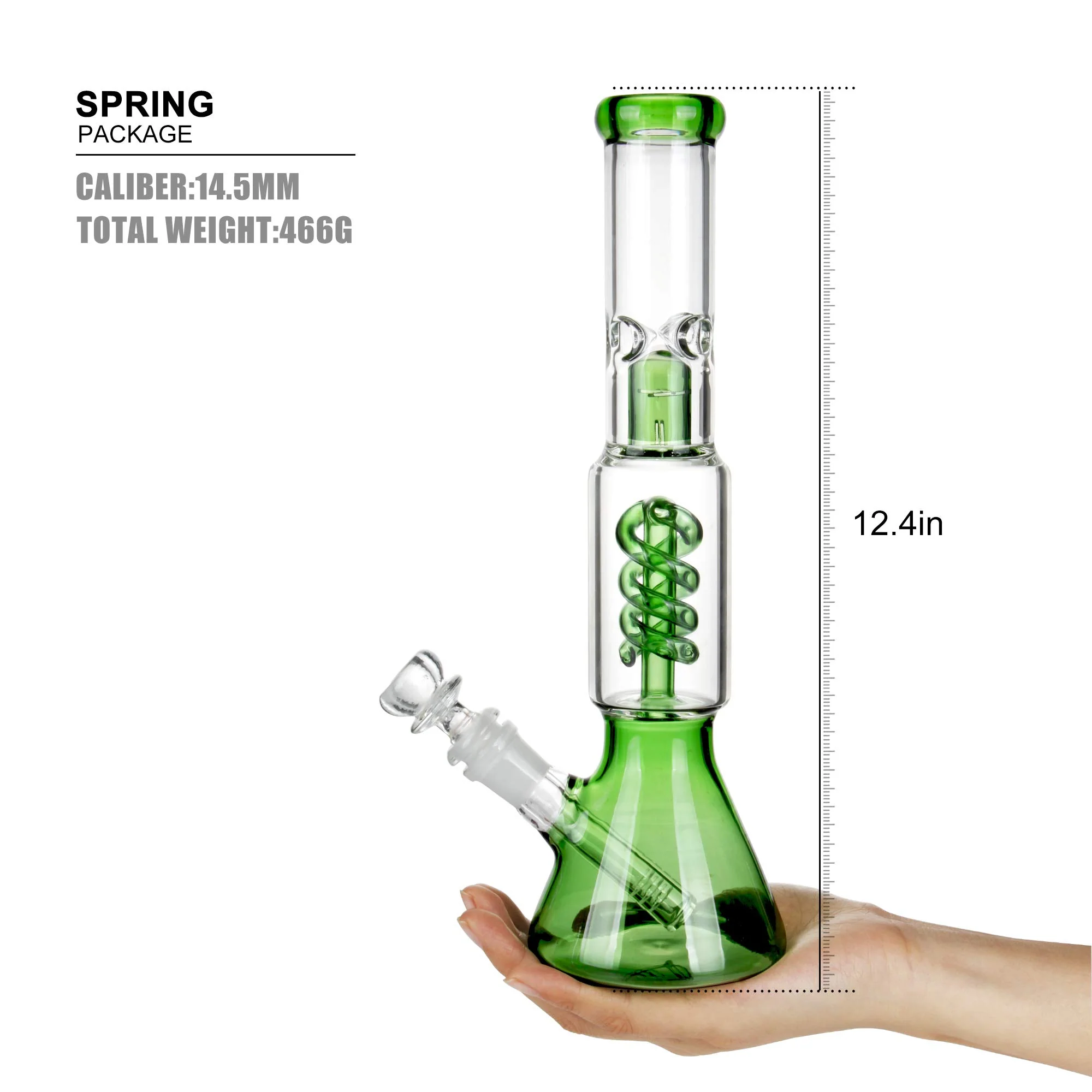 Green Glass Bong | 14.5mm 12.2inch - RORA