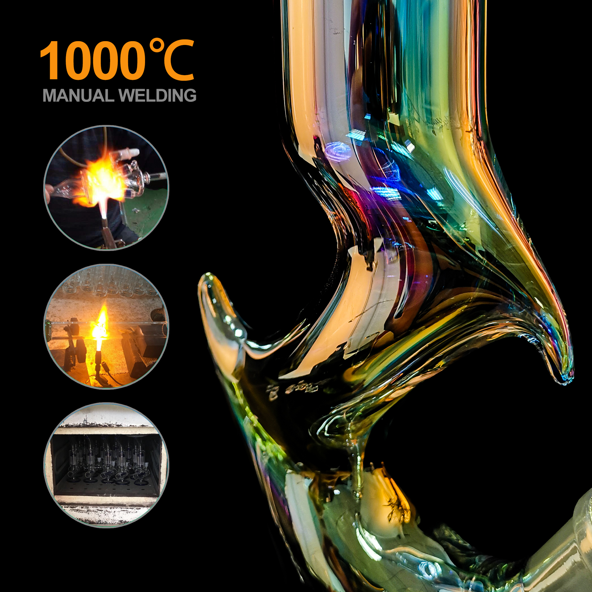 Handmade Glass Bong  Dolphin - RORA