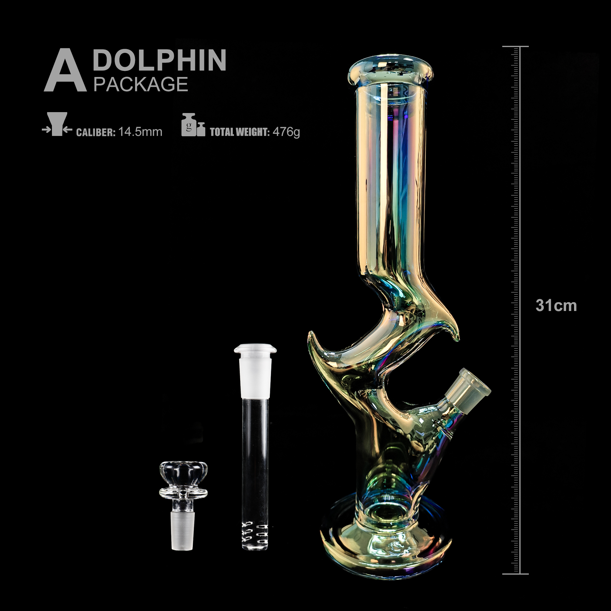 Handmade Glass Bong  Dolphin - RORA