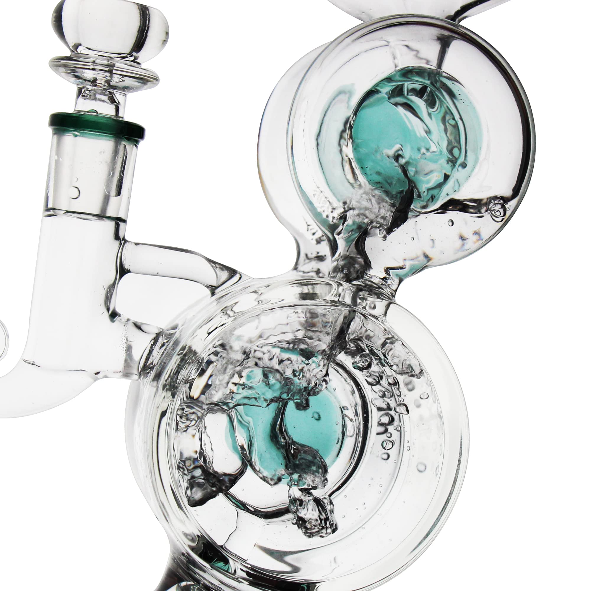 11Inch Blue Double Circle Dab Rig Glass Bong Water Pipe For Smoking 14.5mm