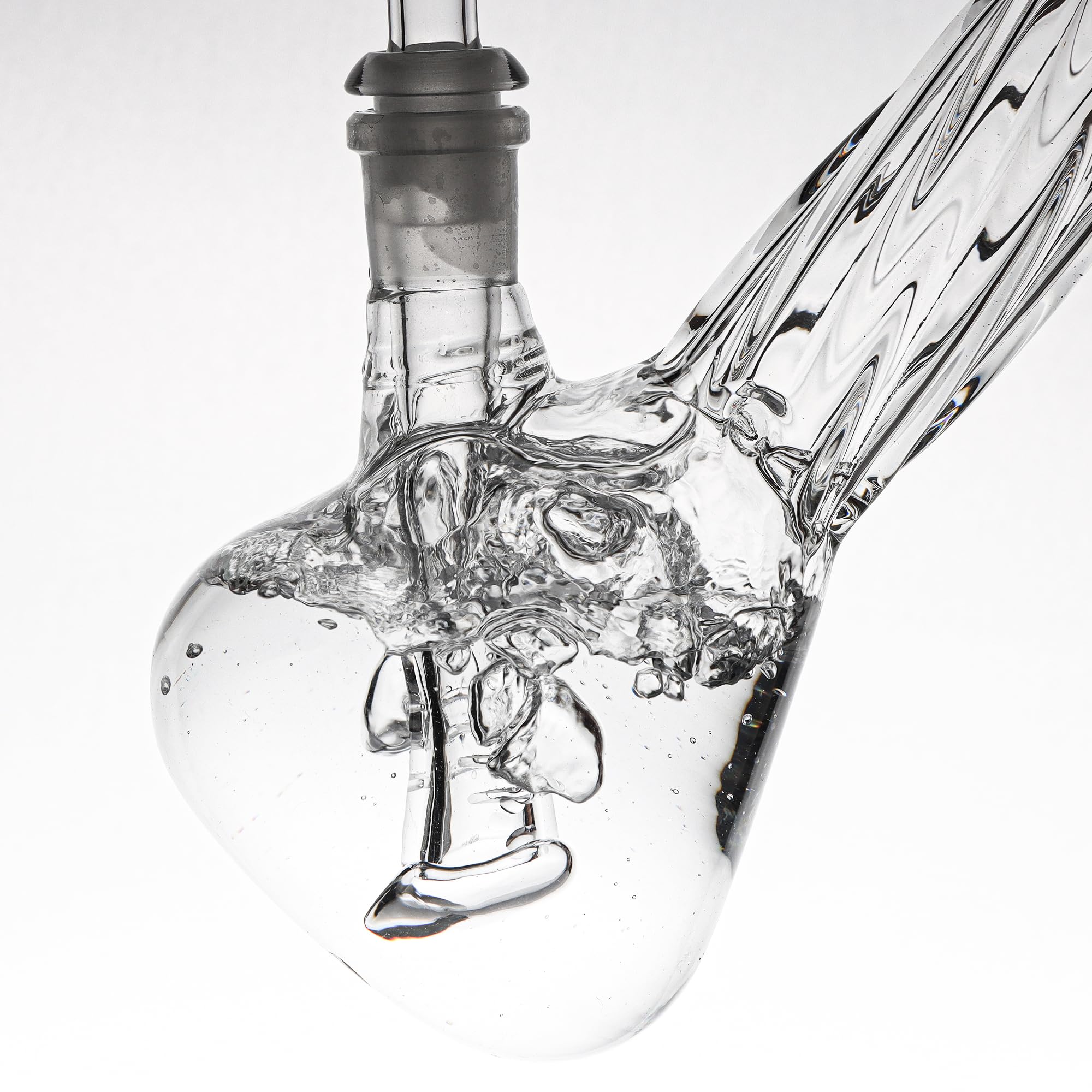 10.5in Clear Striped Glass Bong Smoking Water Pipe Beaker Bubbler