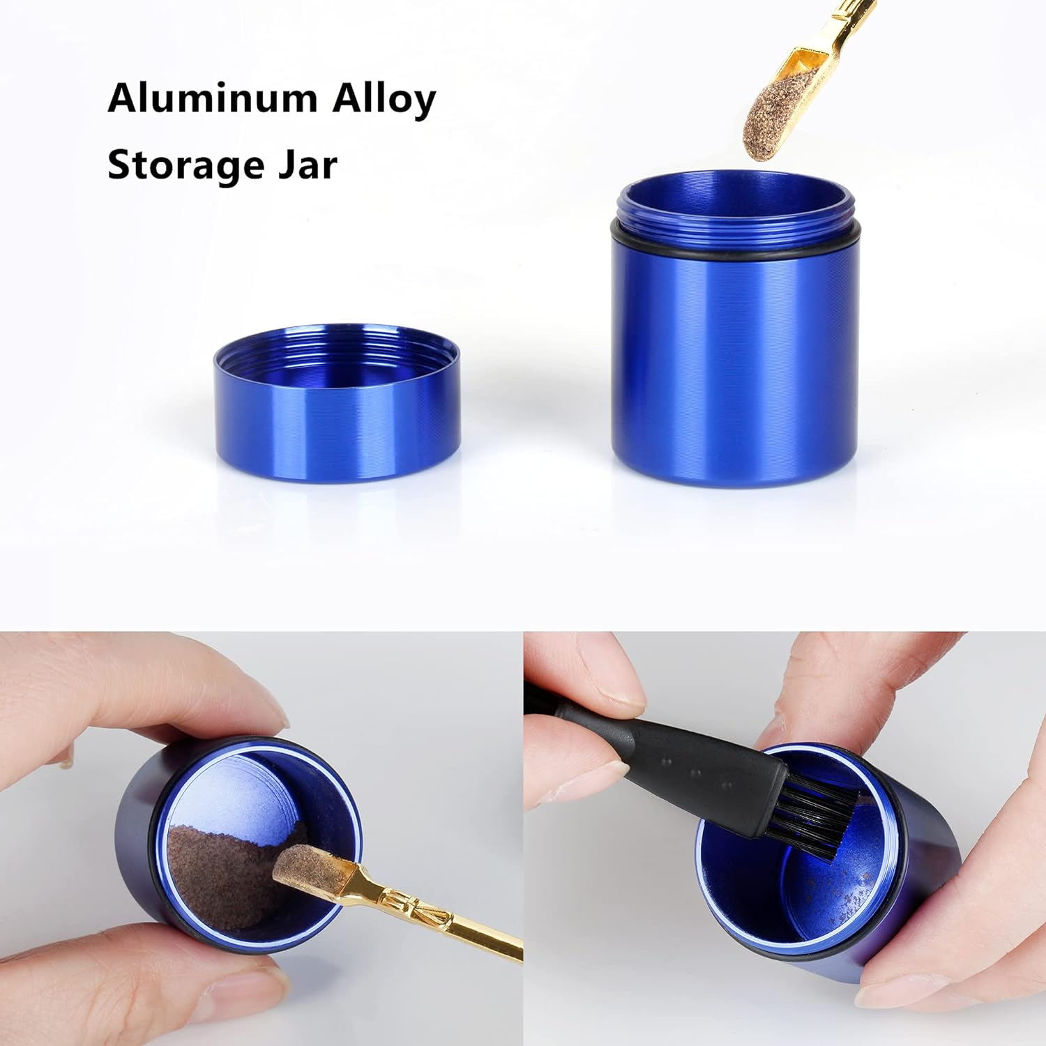 15 Pcs Metal Snuff Tobacco Set with Smoke Case Small Funnel Aluminum Alloy Sealed Snuff Bottle with Spoon