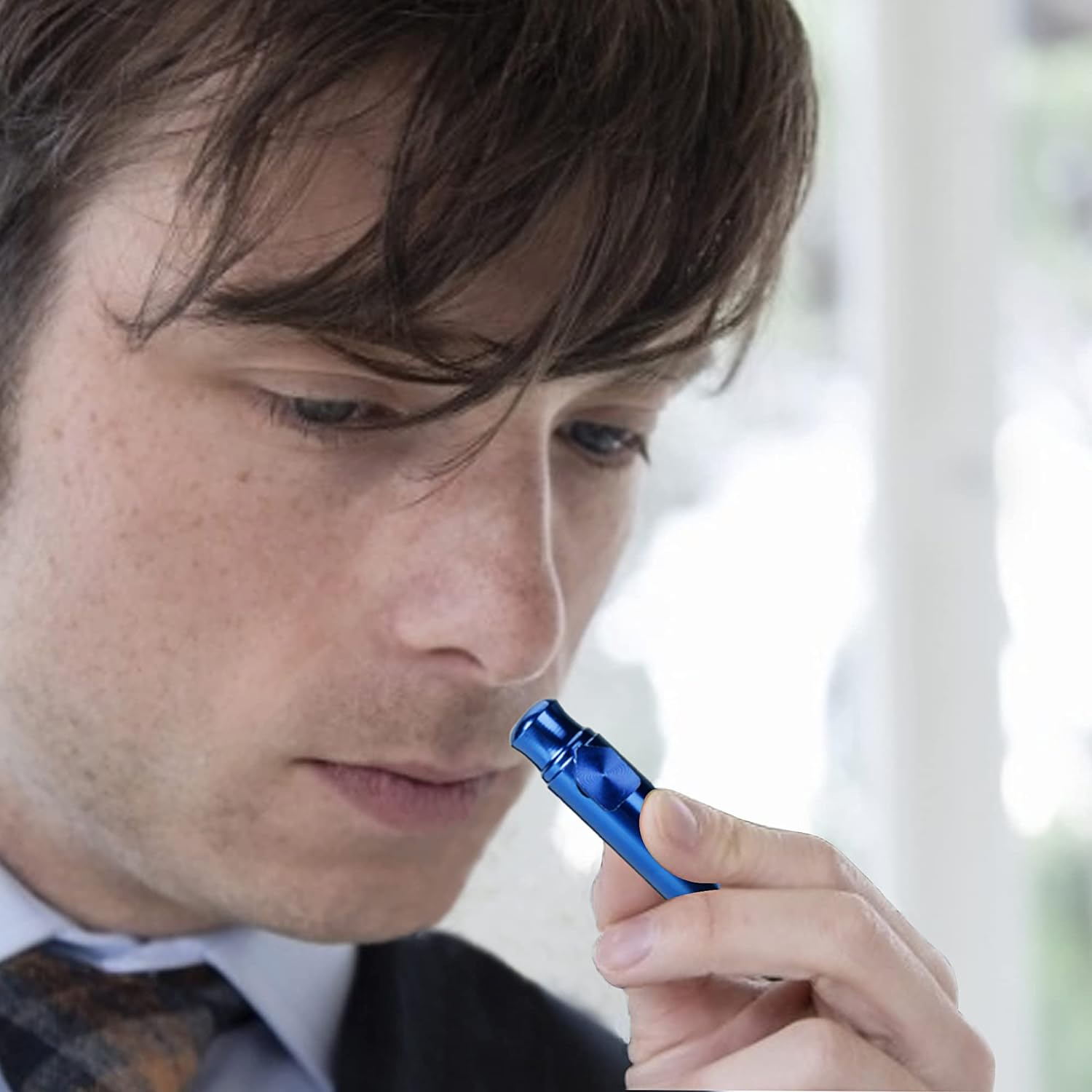 15 Pcs Metal Snuff Tobacco Set with Smoke Case Small Funnel Aluminum Alloy Sealed Snuff Bottle with Spoon