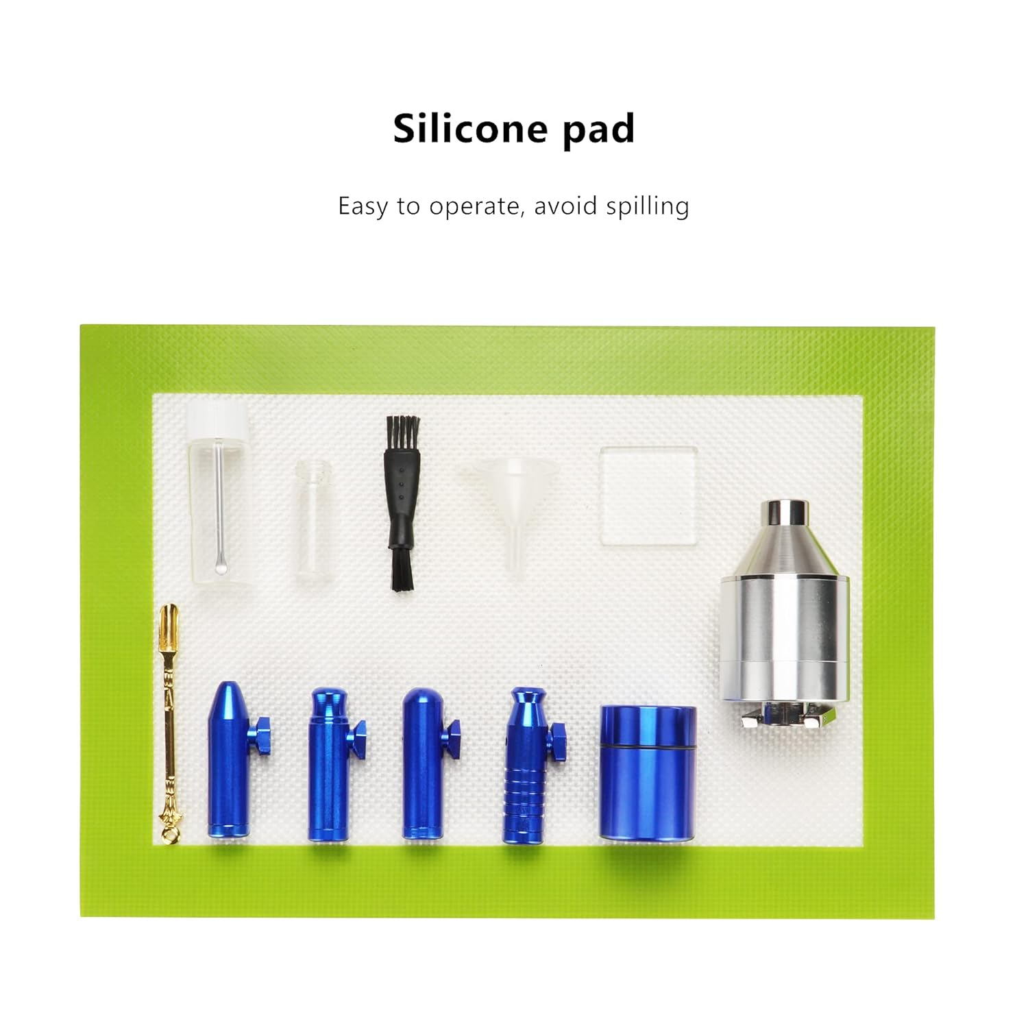 15 Pcs Metal Snuff Tobacco Set with Smoke Case Small Funnel Aluminum Alloy Sealed Snuff Bottle with Spoon