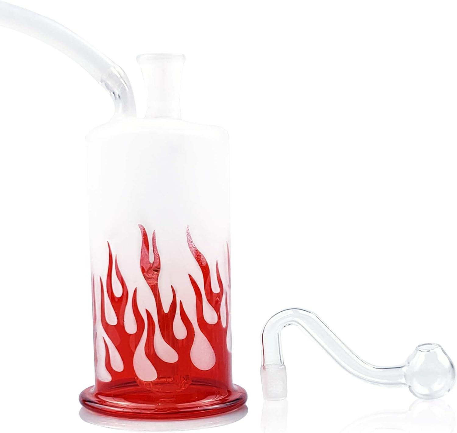 Red Flame Glass Bongs Water Pipe Beaker Bubbler