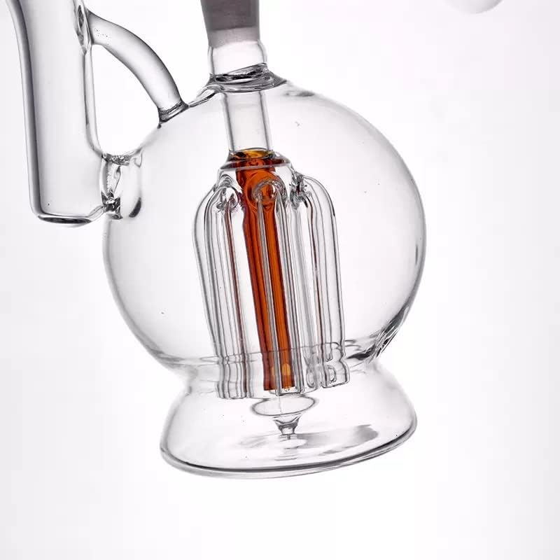 Transparent Round Red Glass Bong Water Pipe