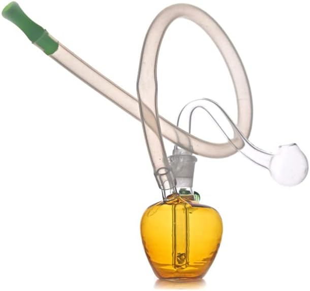 Apple shape Mini Glass Bong Water Pipes with Thick Recycler Hand Dab Bongs for Smoking with glass burner pipe (A) - RORA