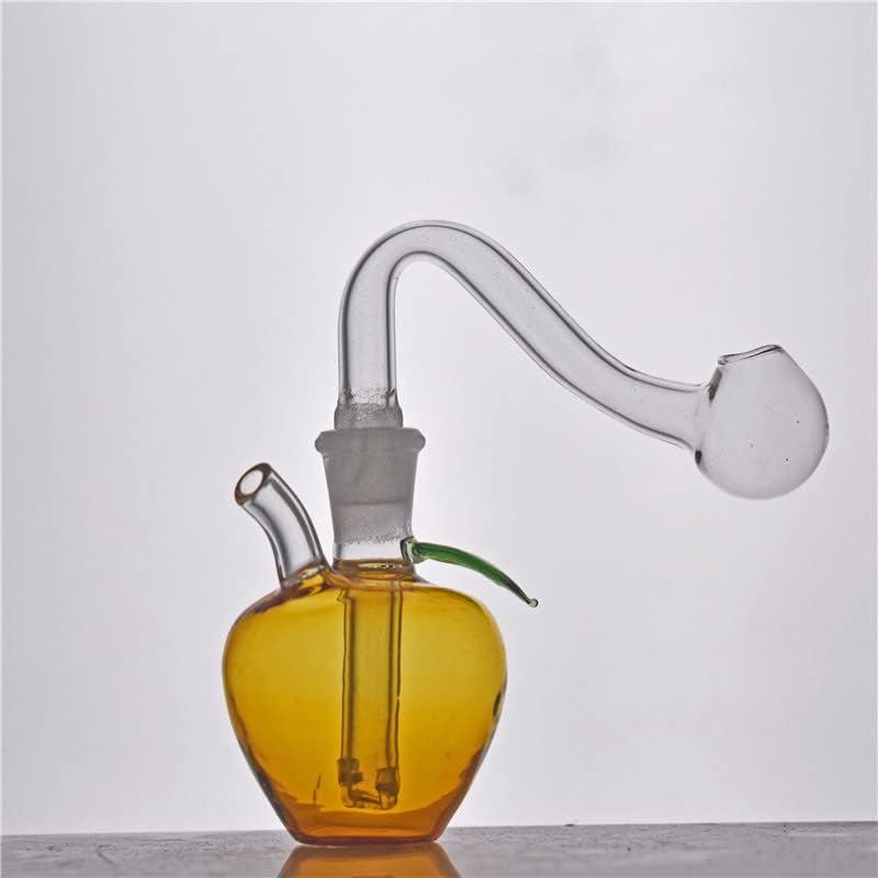 Apple shape Mini Glass Bong Water Pipes with Thick Recycler Hand Dab Bongs for Smoking with glass burner pipe (A) - RORA