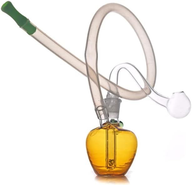 Apple shape Mini Glass Bong Water Pipes with Thick Recycler Hand Dab Bongs for Smoking with glass burner pipe (A) - RORA