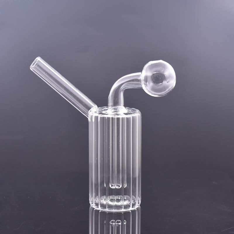 Transparent Glass Bong Water Pipe Recycler 8.6 Inch