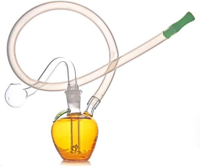 Apple shape Mini Glass Bong Water Pipes with Thick Recycler Hand Dab Bongs for Smoking with glass burner pipe (A) - RORA