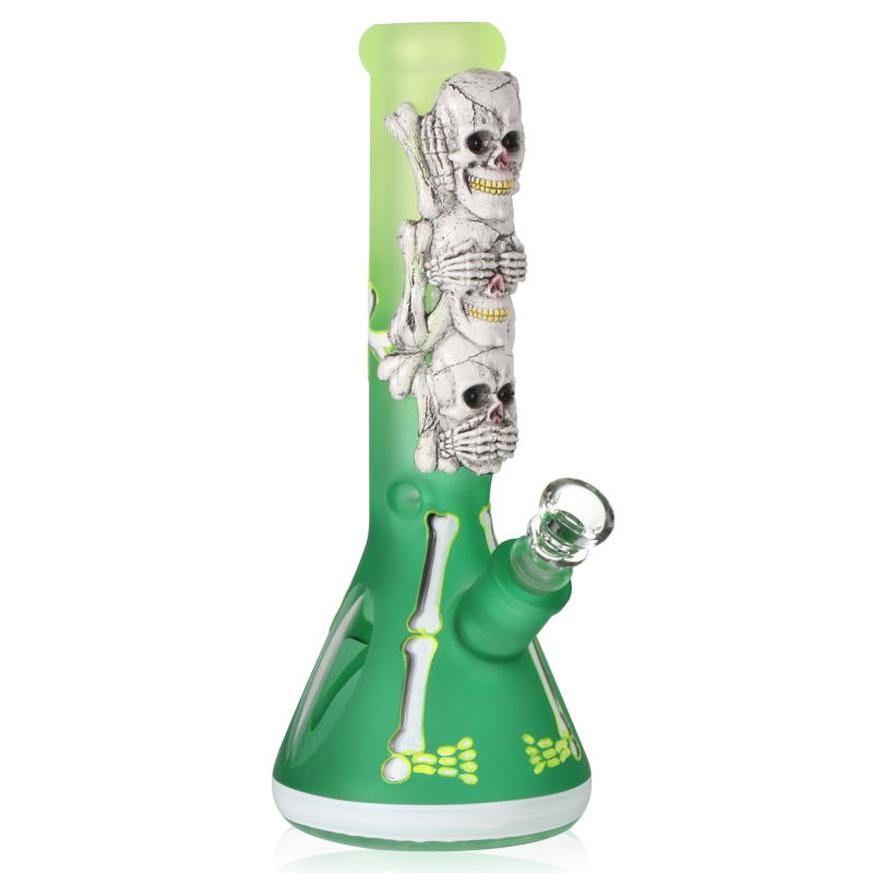 three skulls paster decoration water bong - RORA