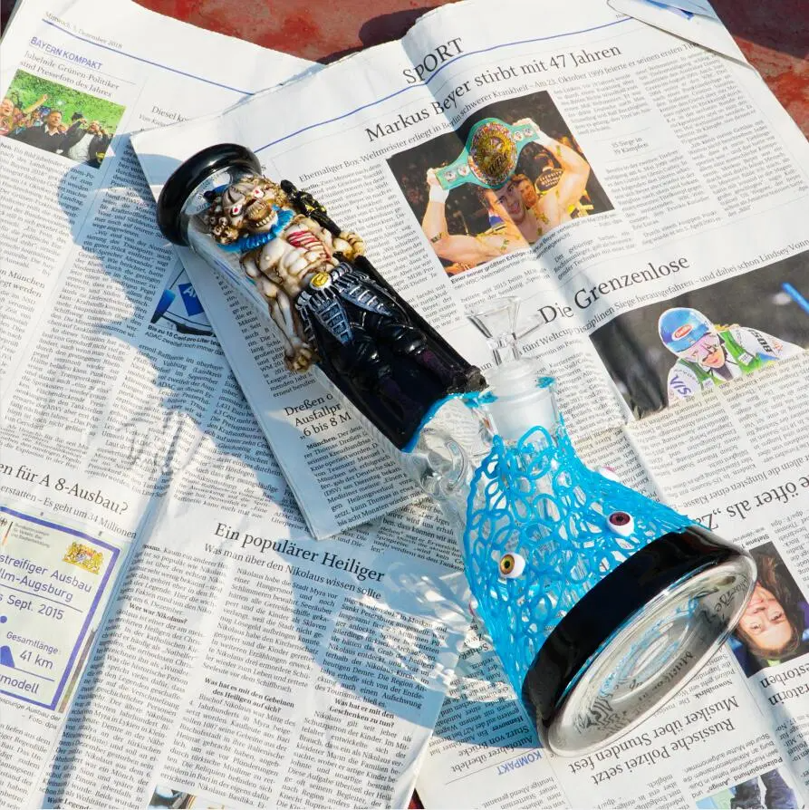 13inches 7mm Smoking Glass Water Bongs - RORA