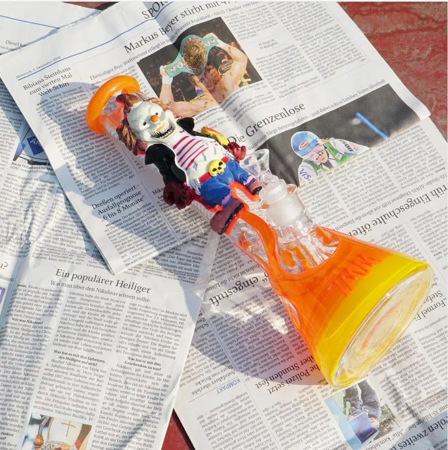 Orange 3D Joker 13 Inches Glass Bong