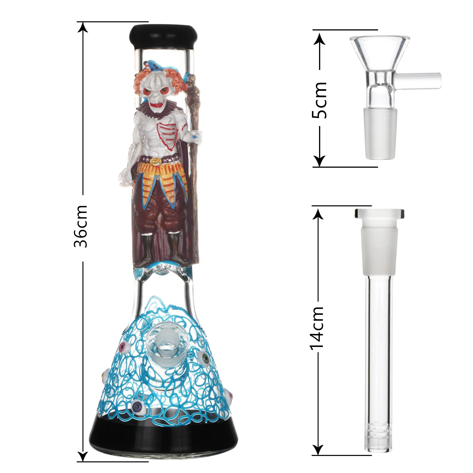 13 Inches New Design Glass Smoking Water Bong - RORA