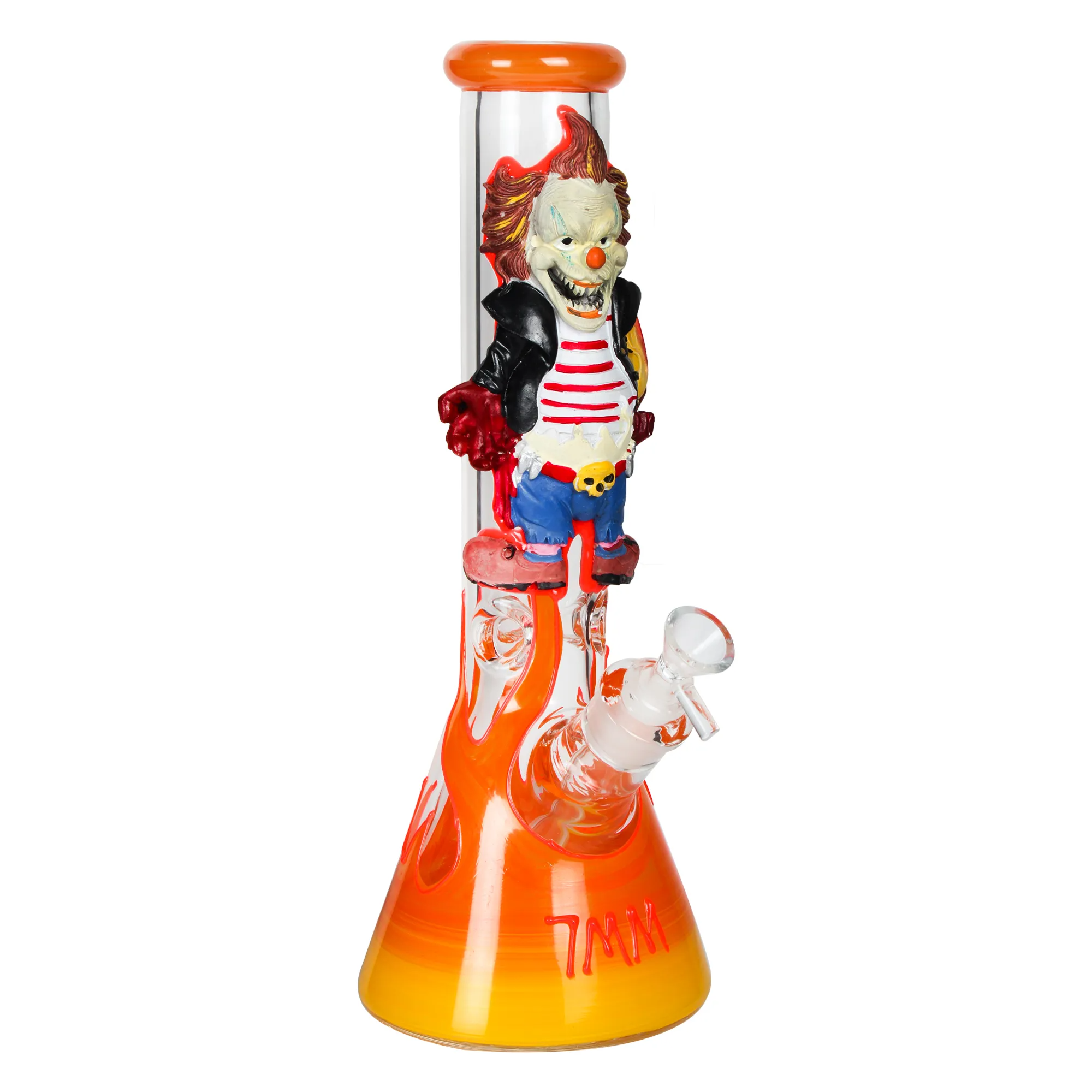 Orange 3D Joker 13 Inches Glass Bong