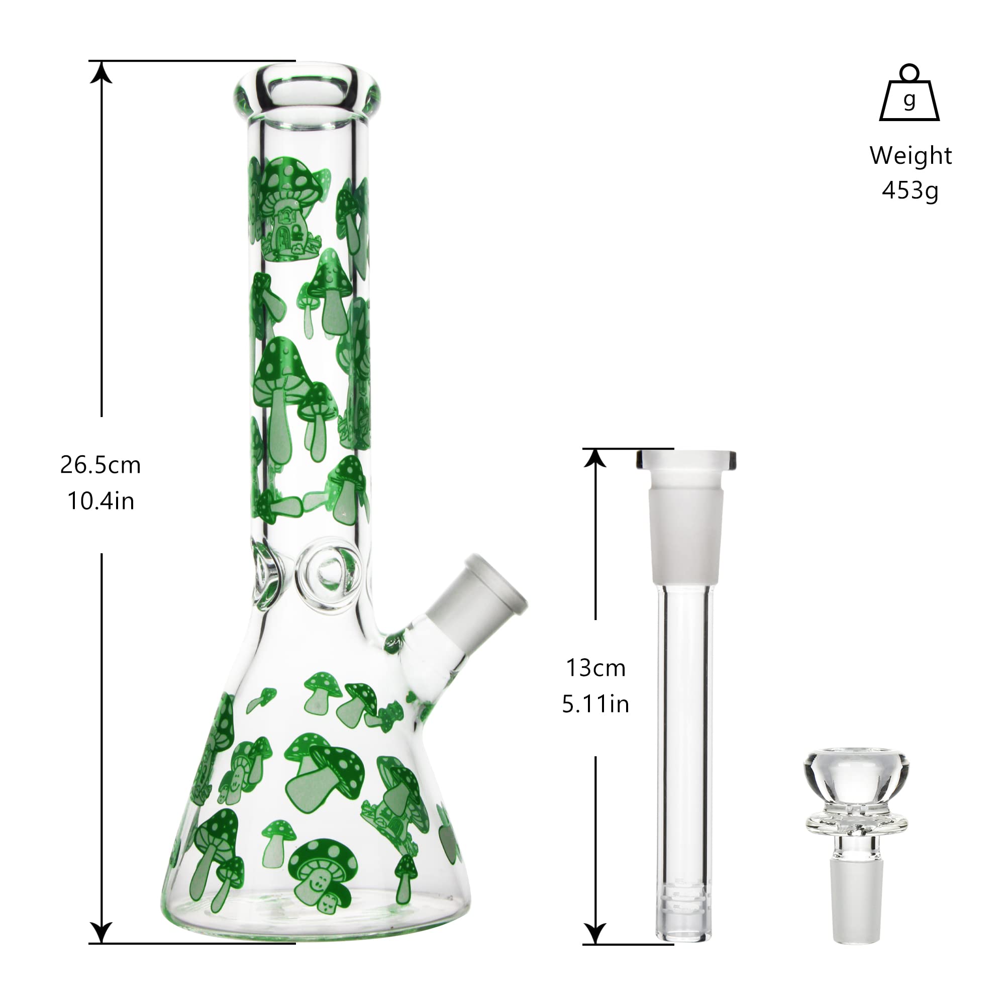 10.5 In Clear Glass Bong Water Pipe Beaker Bubbler - RORA