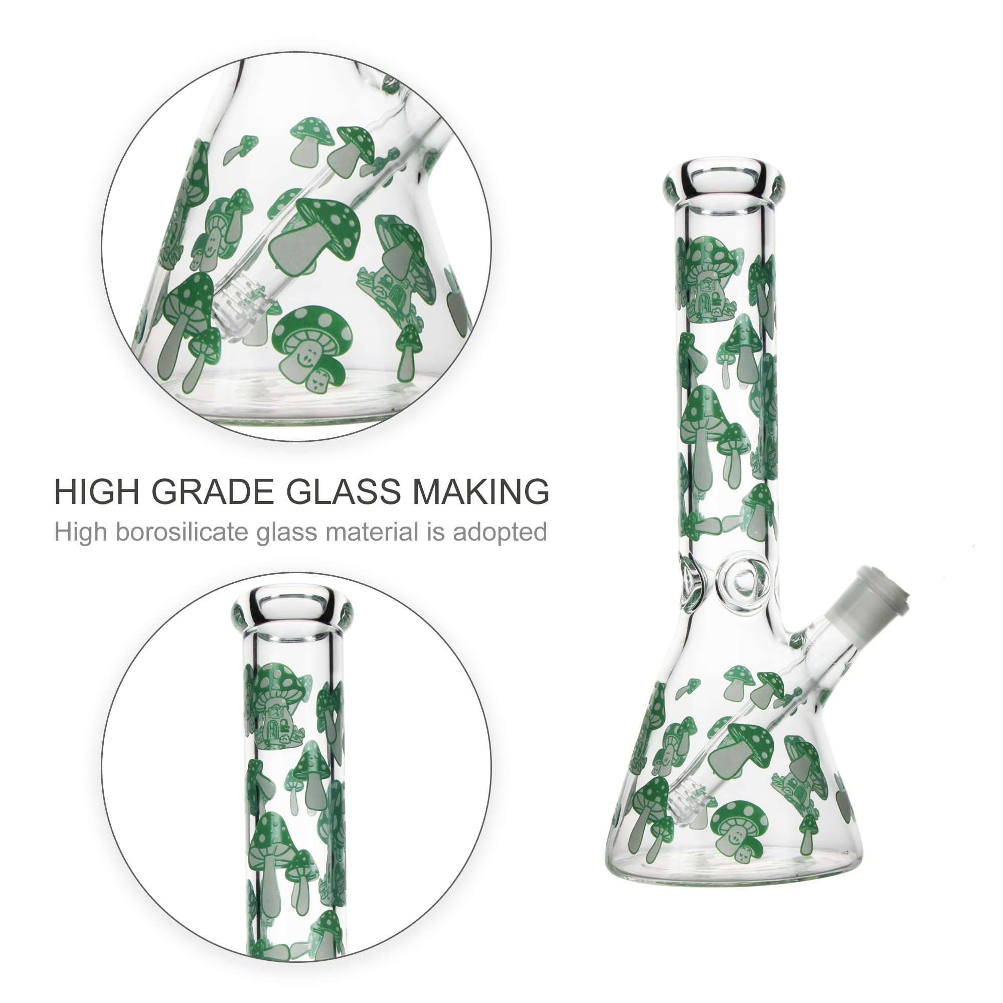 10.5 In Clear Glass Bong Water Pipe Beaker Bubbler - RORA