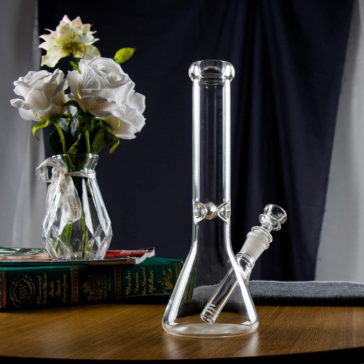 10.5 In Handmade Clear Glass Bong water pipe beaker bubbler dab rig