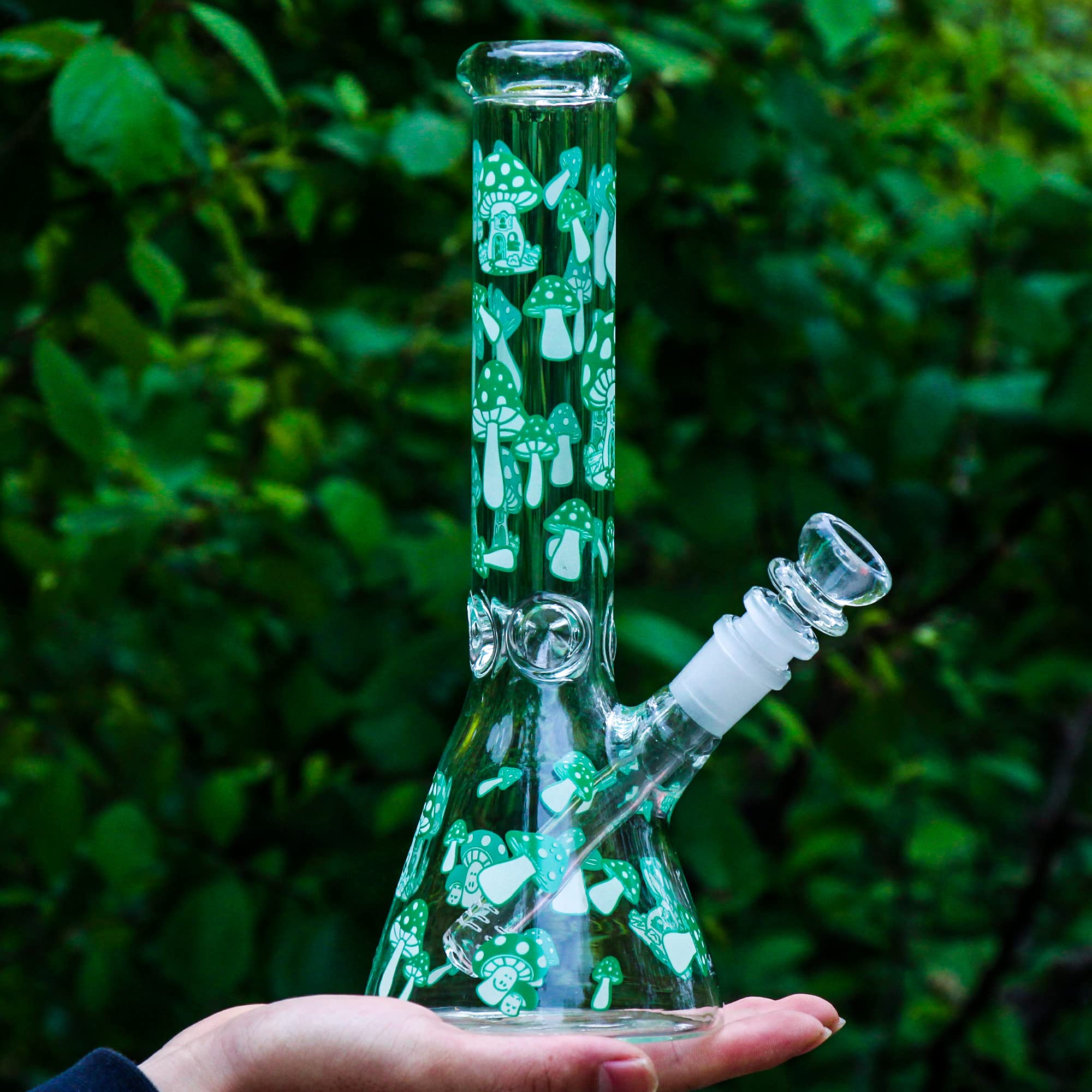 10.5 In Clear Glass Bong Water Pipe Beaker Bubbler - RORA