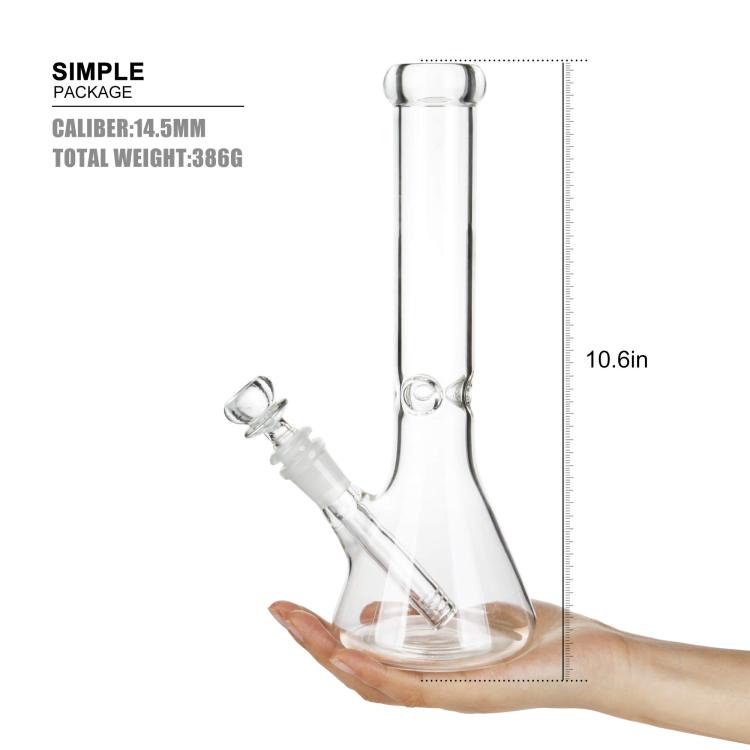 10.5 In Handmade Clear Glass Bong water pipe beaker bubbler dab rig